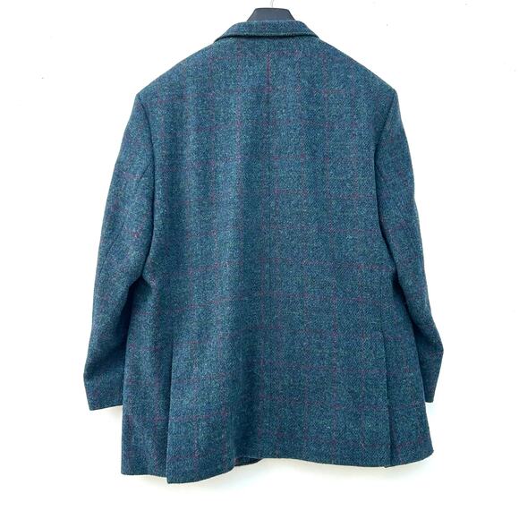 Peter Christian Harris Tweed 3 Piece Suit Marine Blue Plaid 48 Jacket 46/29 Pant - Picture 9 of 16